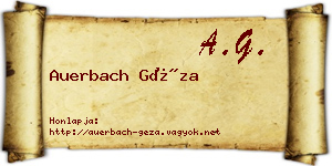 Auerbach Géza névjegykártya