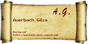 Auerbach Géza névjegykártya
