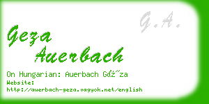 geza auerbach business card
